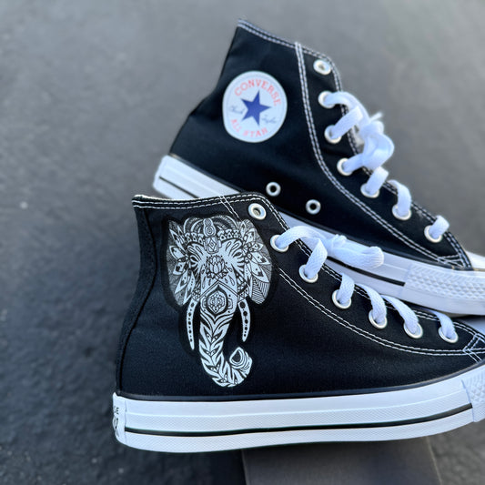 Not All Those Who Wander Are Lost Elephant Converse Shoes Custom Sneakers