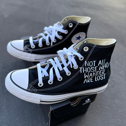 Not All Those Who Wander Are Lost Elephant Converse Shoes Custom Sneakers