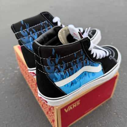 vans sk8 hi custom shoes flames
