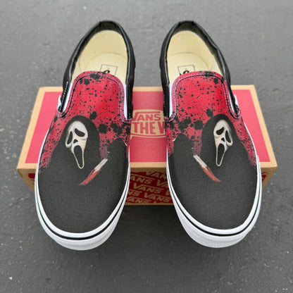 Ghostface Custom Vans Slip On Shoes