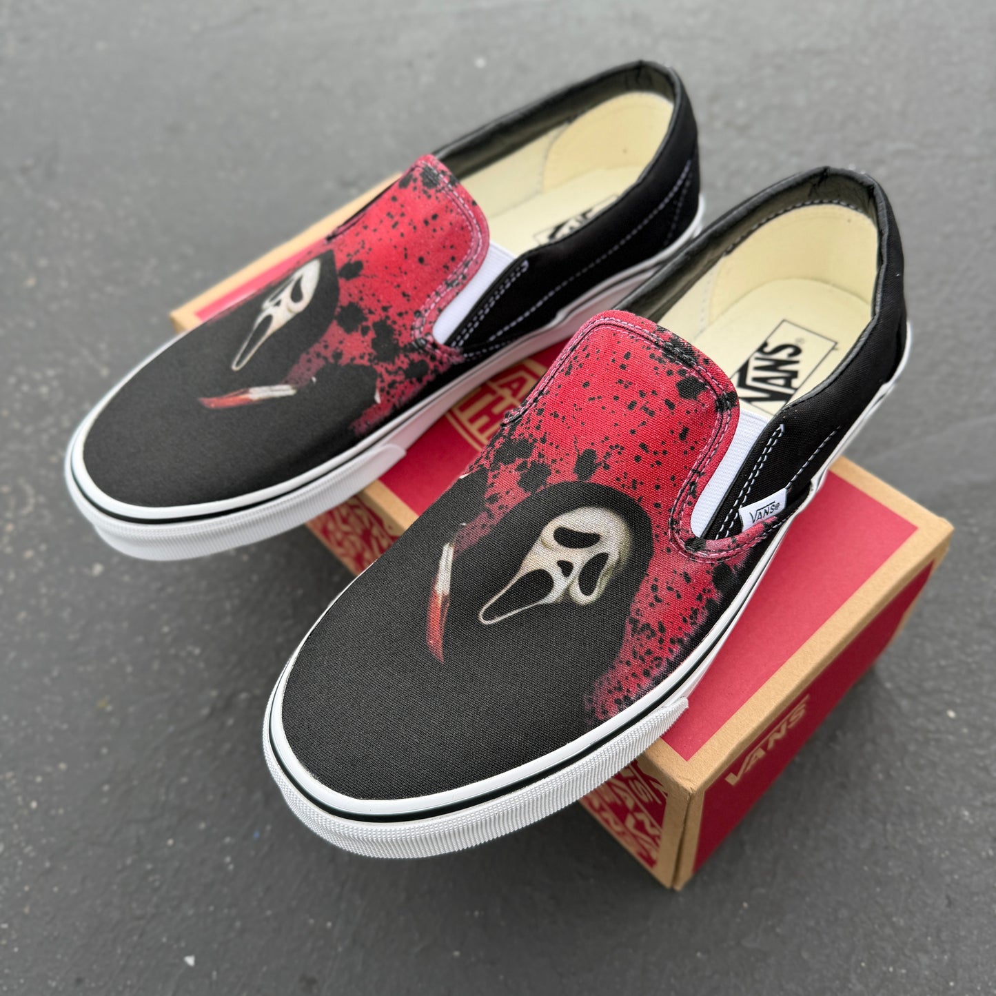 Ghostface Custom Vans Slip On Shoes