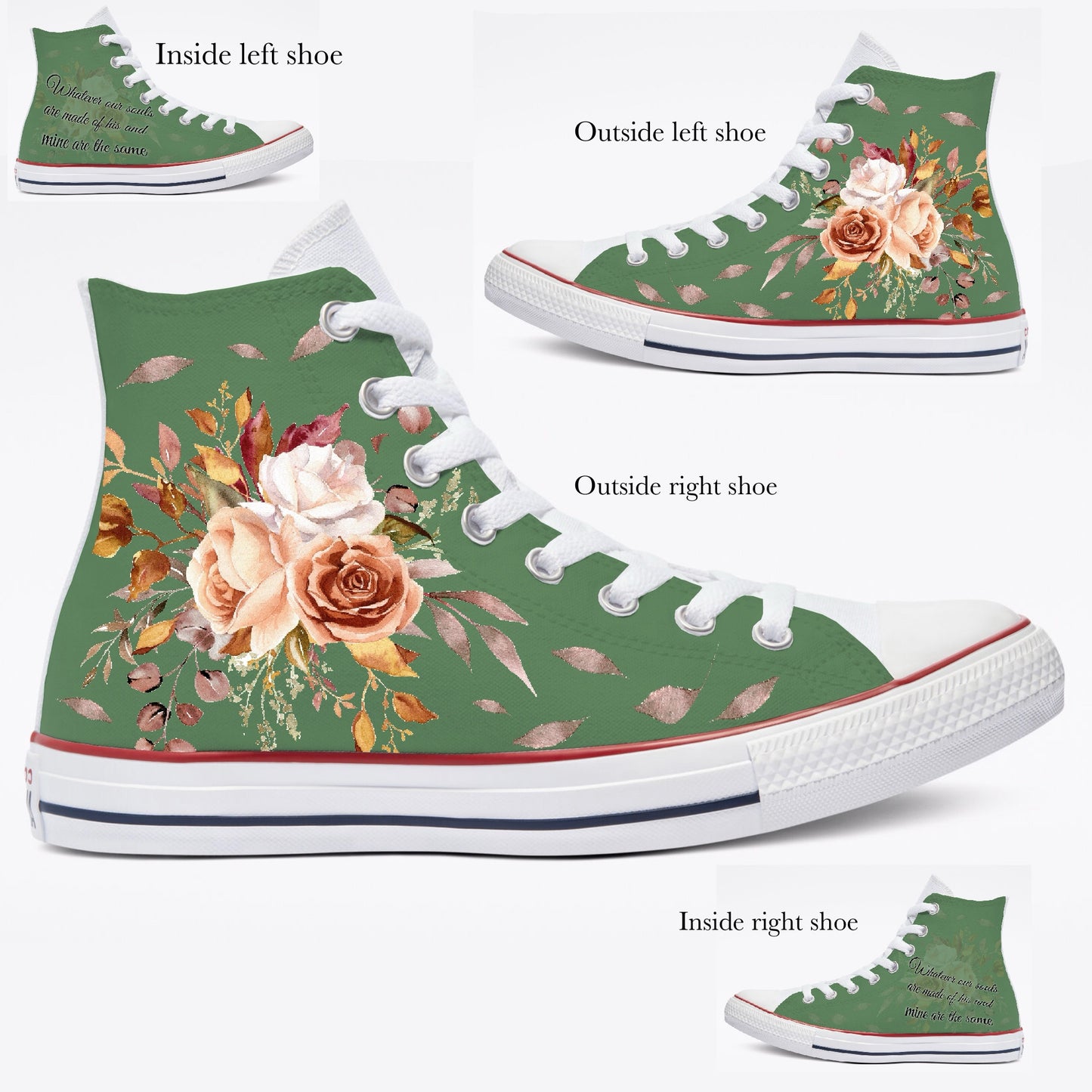 Women's 9.5 (Men's 7.5) White High Top Converse Custom Order