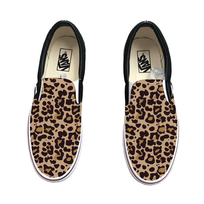 Jaguar Leopard Pattern Slip Ons - Custom Vans Shoes