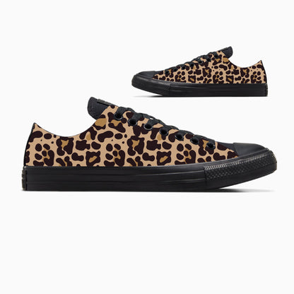 Jaguar Leopard black/black Low Tops - Animal Print - Custom Converse Shoes