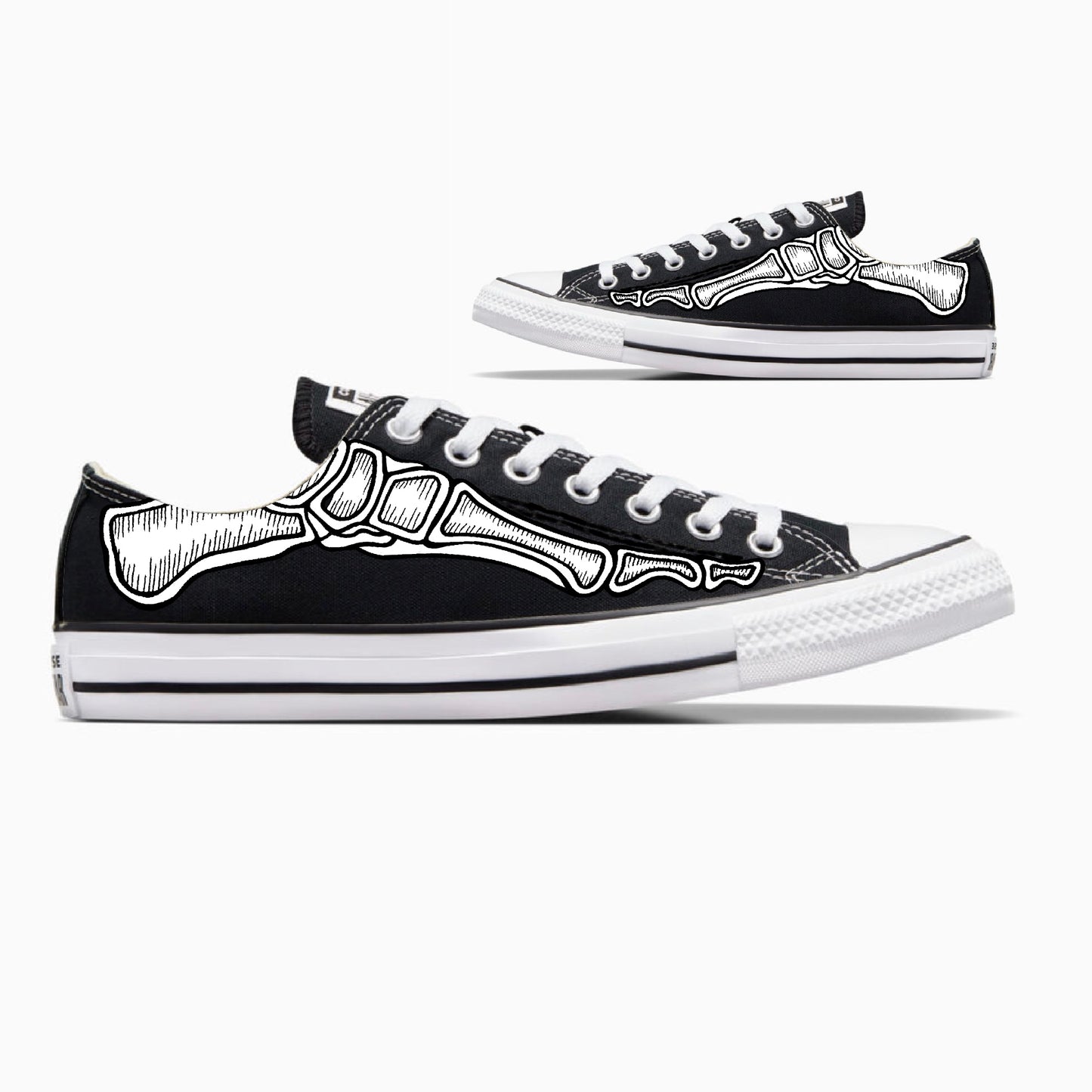 Custom Skeleton Feet Shoes - Custom Low Top Converse Shoes