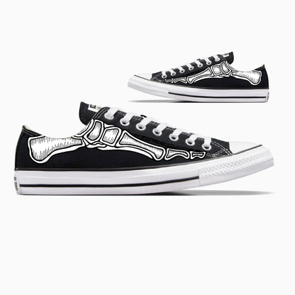 Custom Skeleton Feet Shoes - Custom Low Top Converse Shoes