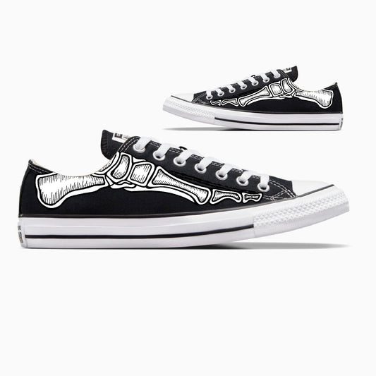 Custom Skeleton Feet Shoes - Custom Low Top Converse Shoes