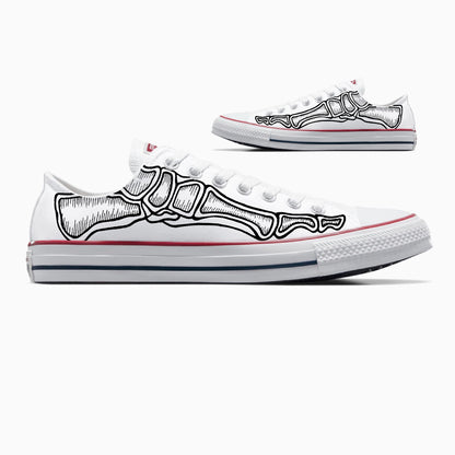 Custom Skeleton Feet Shoes - Custom White Top Converse Shoes