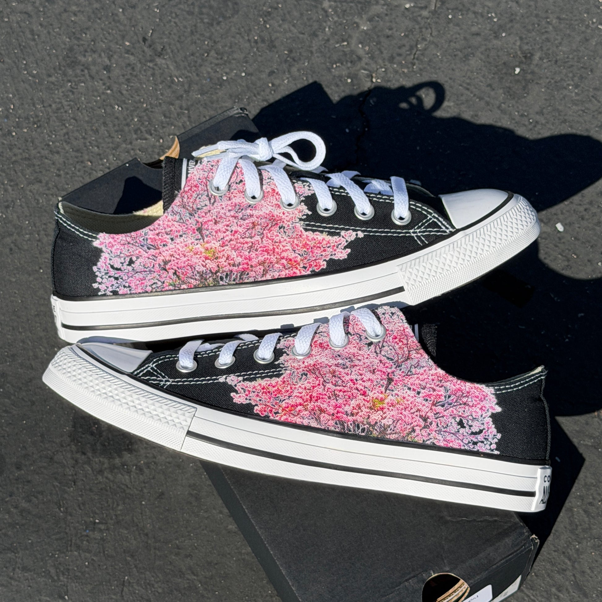cherry blossom tree on converse chuck Taylor low top shoes