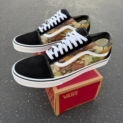 Multicam Camo Pattern on Black Vans Old Skool Shoes Custom Camouflage Design