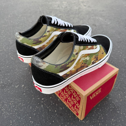 Multicam Camo Pattern on Black Vans Old Skool Shoes Custom Camouflage Design