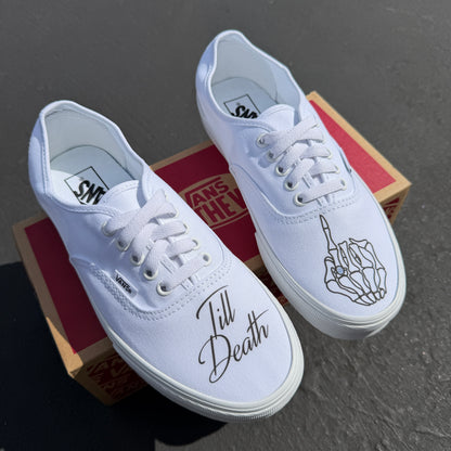 till death ring finger custom wedding vans authentic shoes
