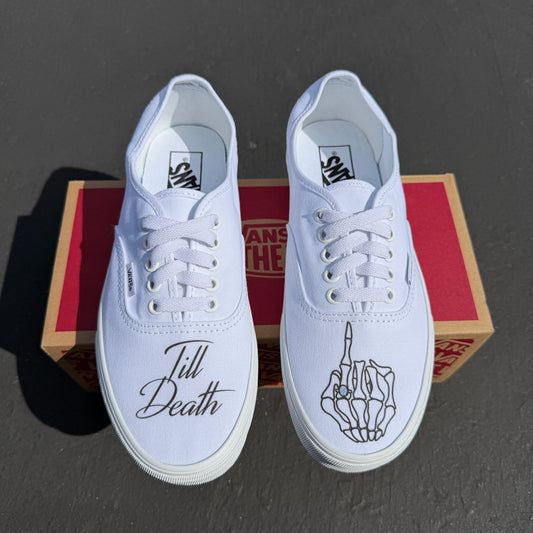 till death ring finger custom wedding vans authentic shoes