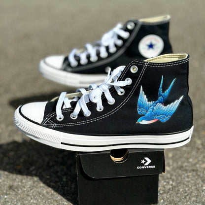 Sparrow - Custom Black High Tops