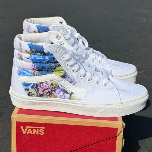 custom wedding floral vans high top shoes
