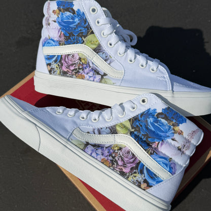 custom wedding floral vans high top shoes