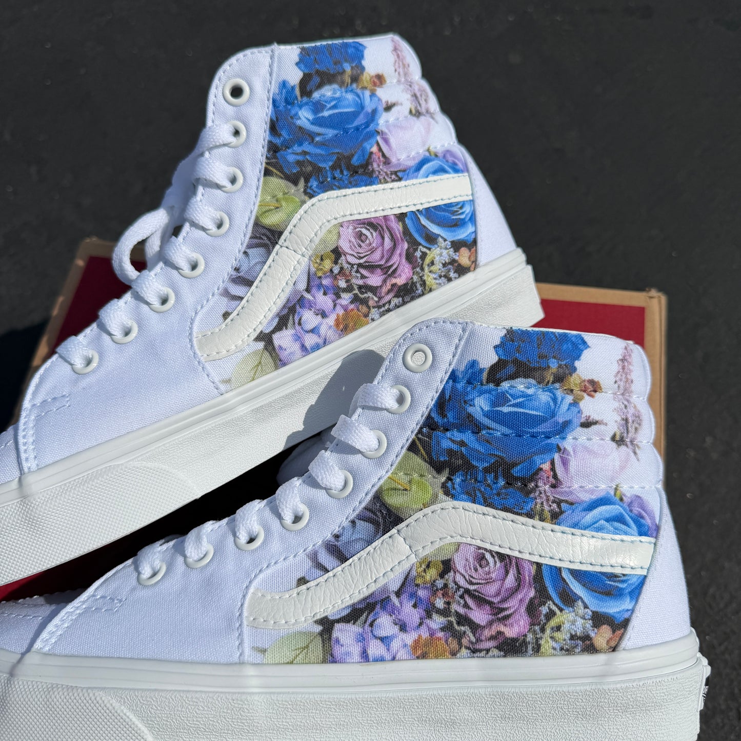 custom wedding floral vans high top shoes
