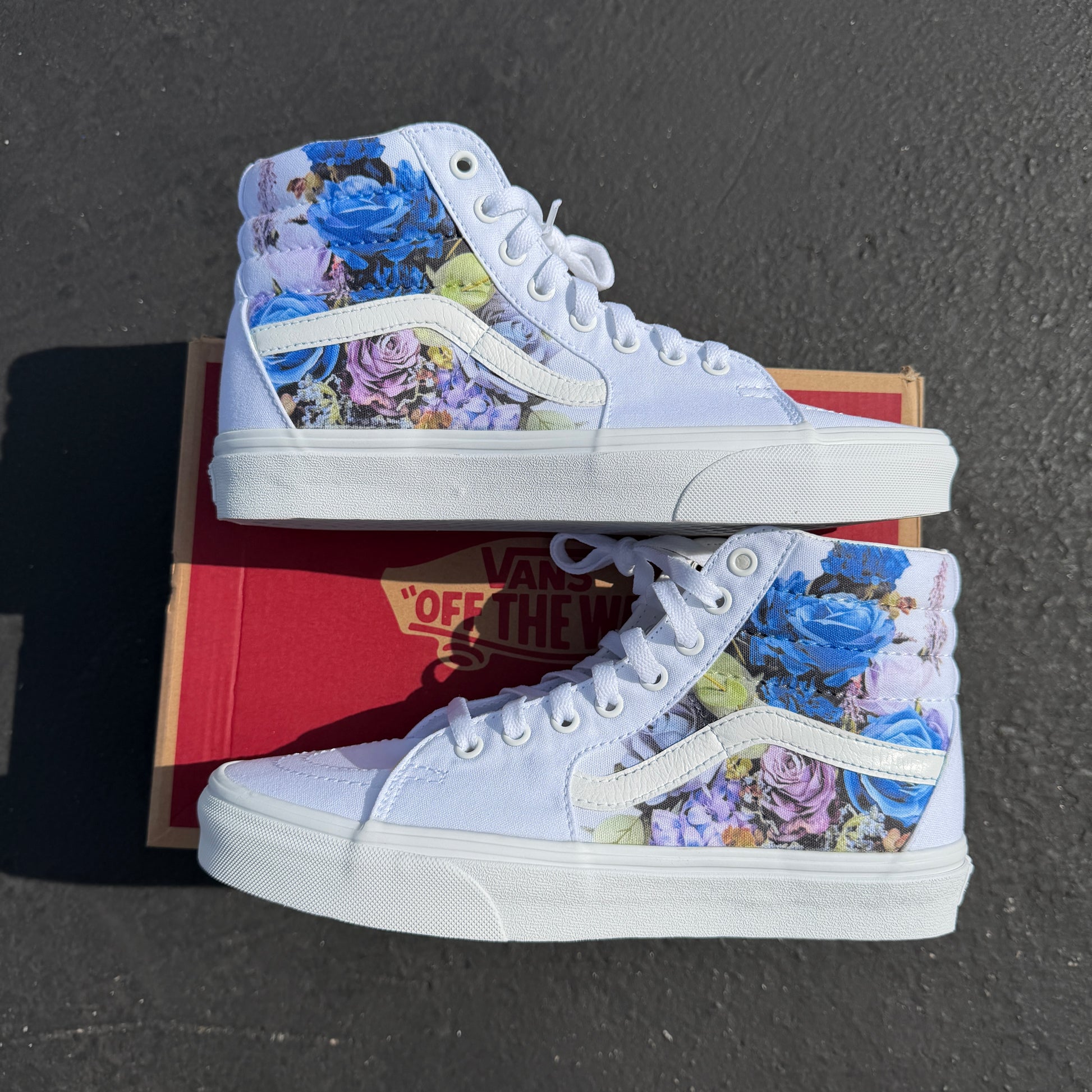 custom wedding floral vans high top shoes