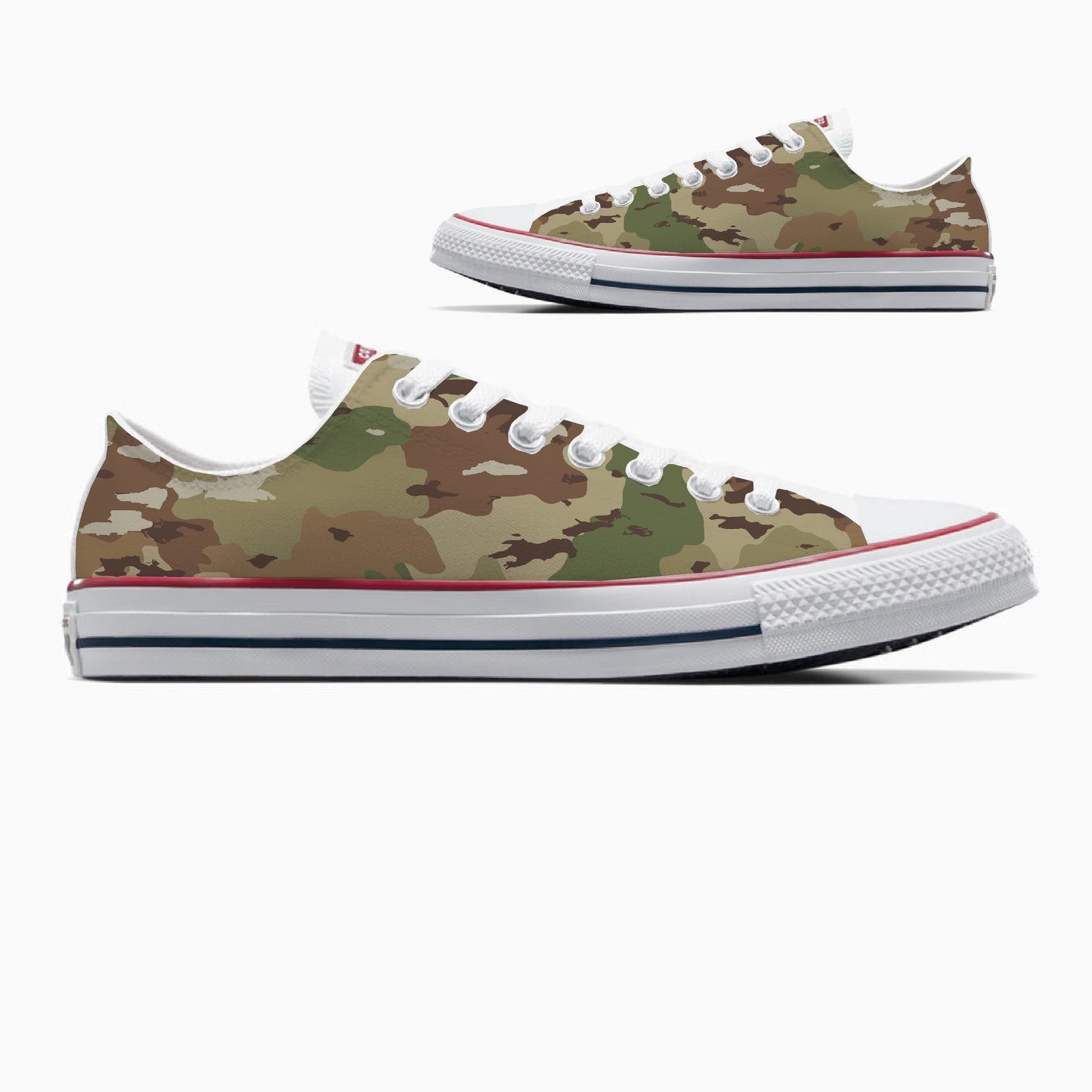 Multicam Camo Design White Camouflage Custom Low Converse