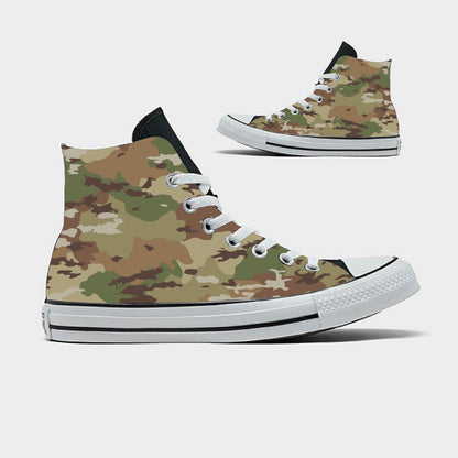 Multicam Camo Design Camouflage Custom High Top Converse