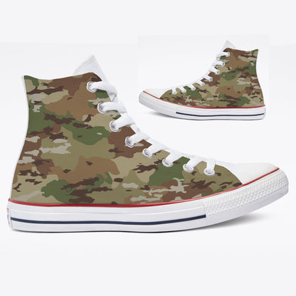 Multicam Camo Design Camouflage Custom White High Top Converse