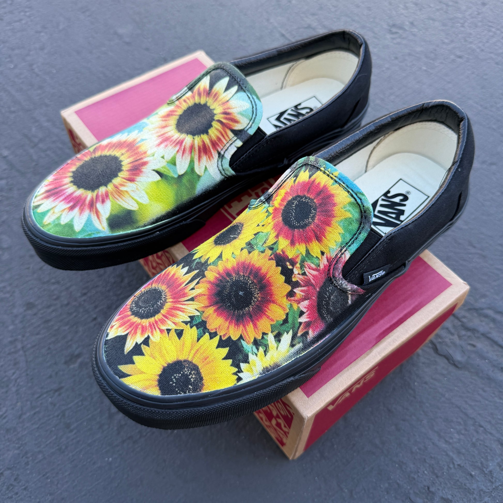 sunflower vans shoes customized