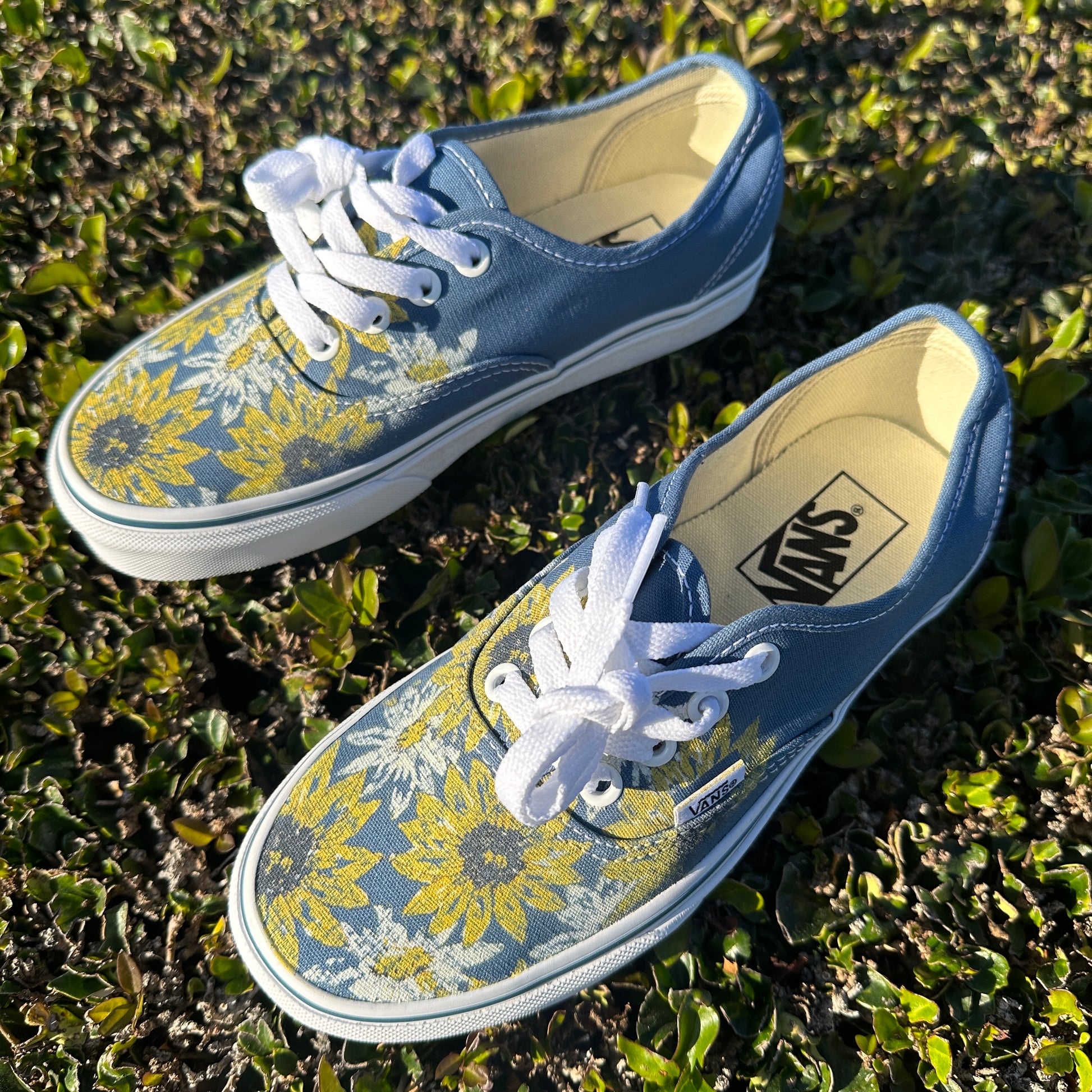 Vans Shoes Yellow Shoe Paint Yellow Painted Sunflower Shoes White