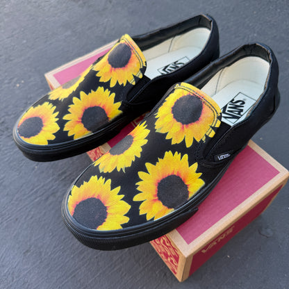 Sunflower Vans slip on shoes custom