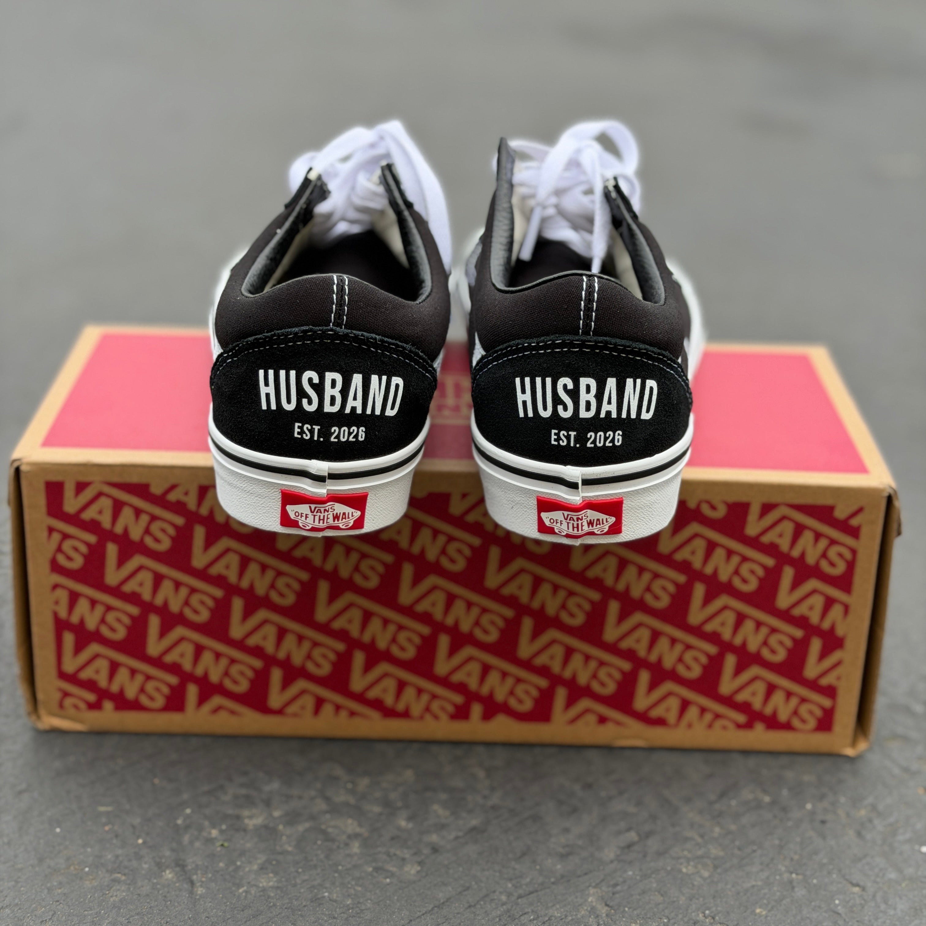 Vans Old Skool Custom HUSBAND EST. 2026 Wedding Vans – BlvdCustom