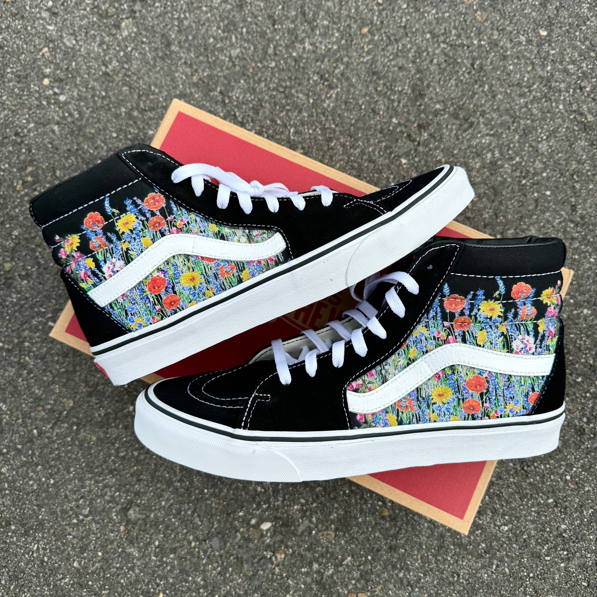 Flower Field Vans SK8-Hi Shoes for Women and Men – BlvdCustom