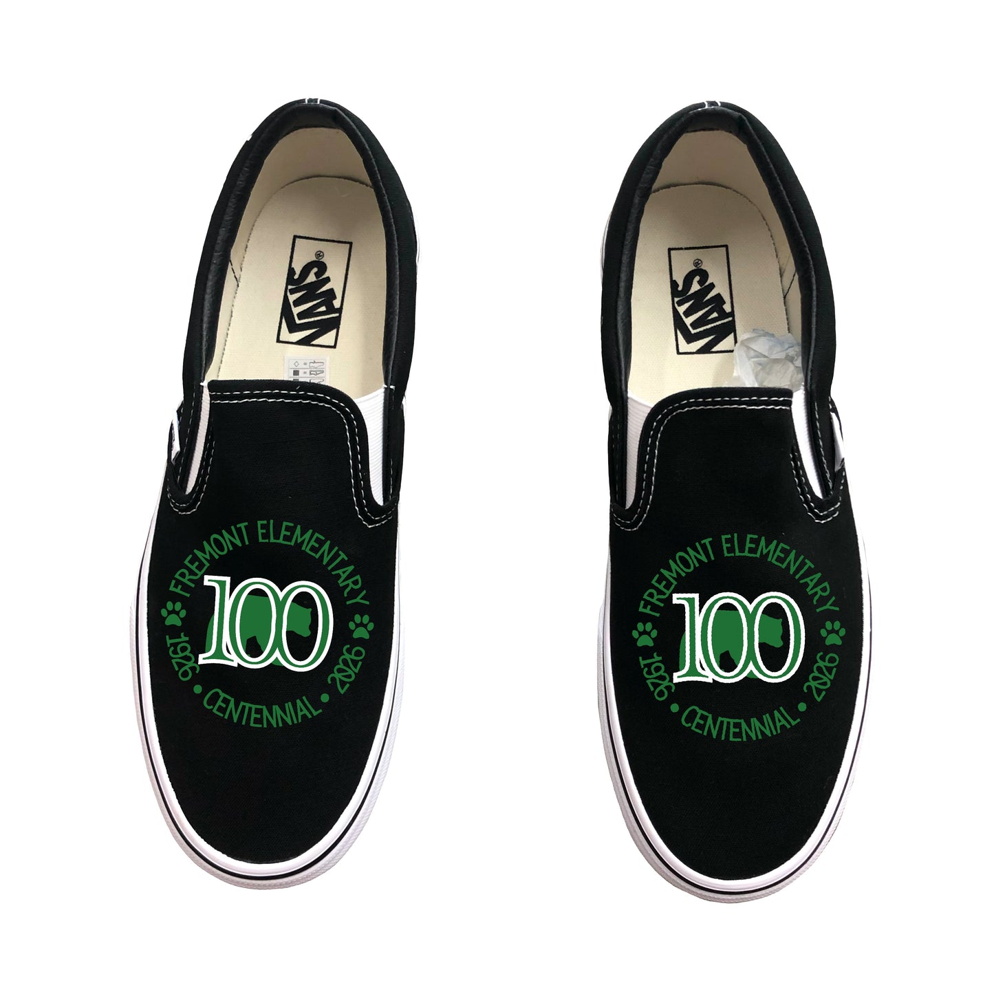 Fremont Elementary Black Slip On Vans Shoes