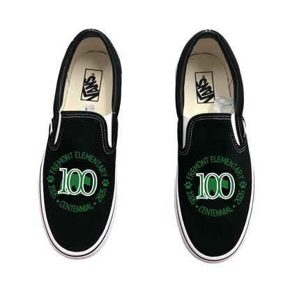 Fremont Elementary Black Slip On Vans Shoes