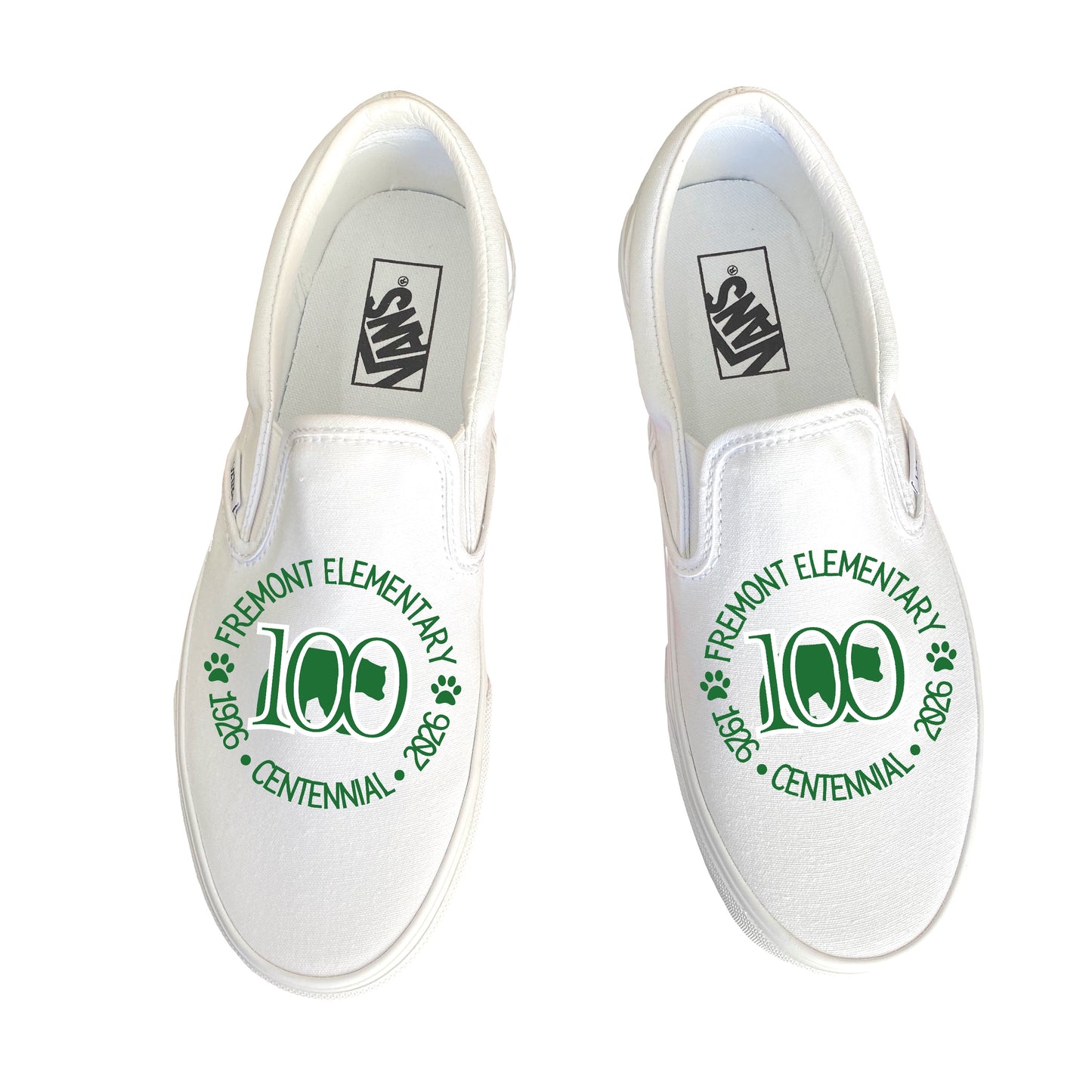 Fremont Elementary White Slip On Vans Shoes
