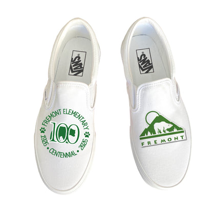 Fremont Elementary White Slip On Vans Shoes