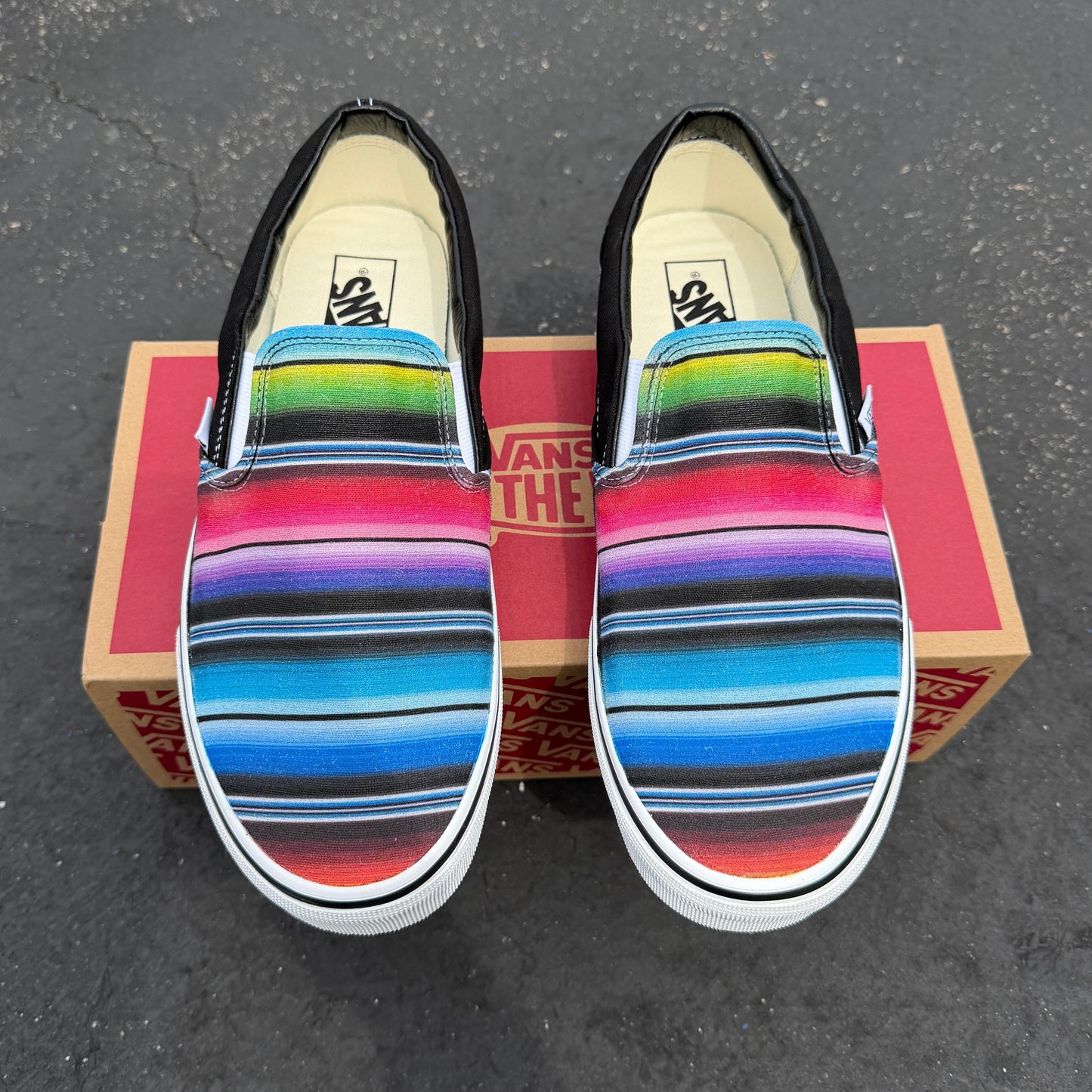 Mexican blanket vans slip on shoes