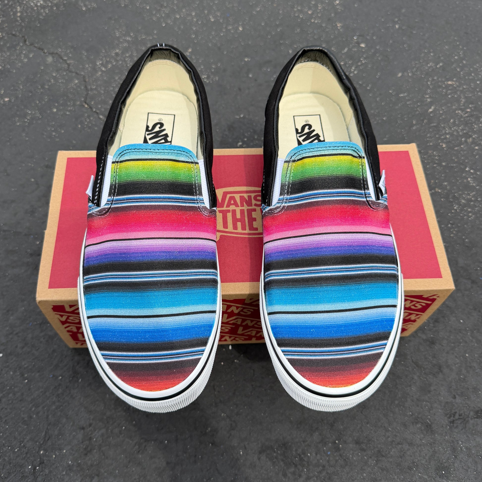 Mexican blanket vans slip on shoes