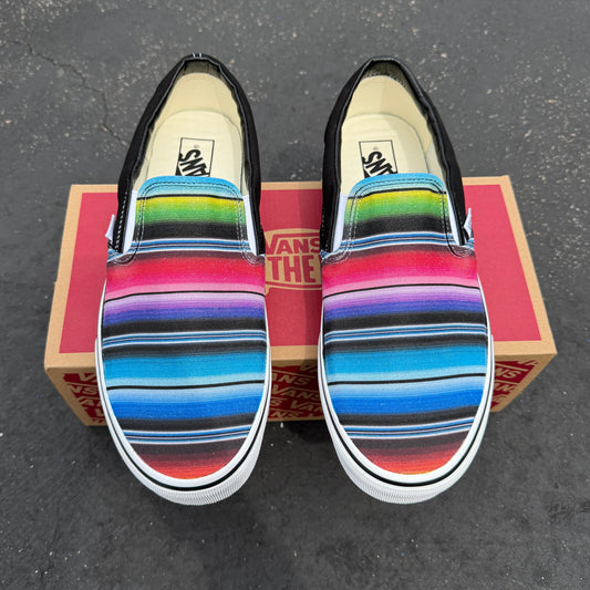 Mexican blanket vans slip on shoes