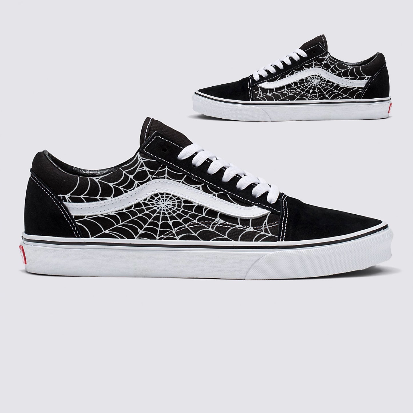 Spiderweb Black Vans Old Skool Shoes Customized