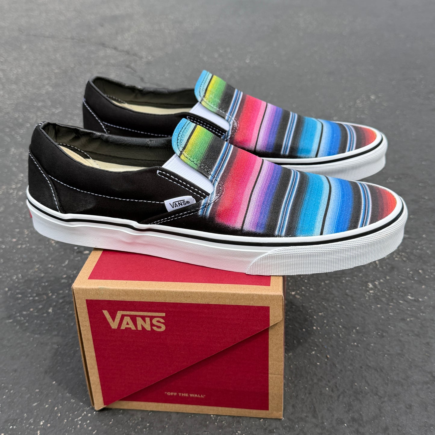 Mexican blanket vans slip on shoes