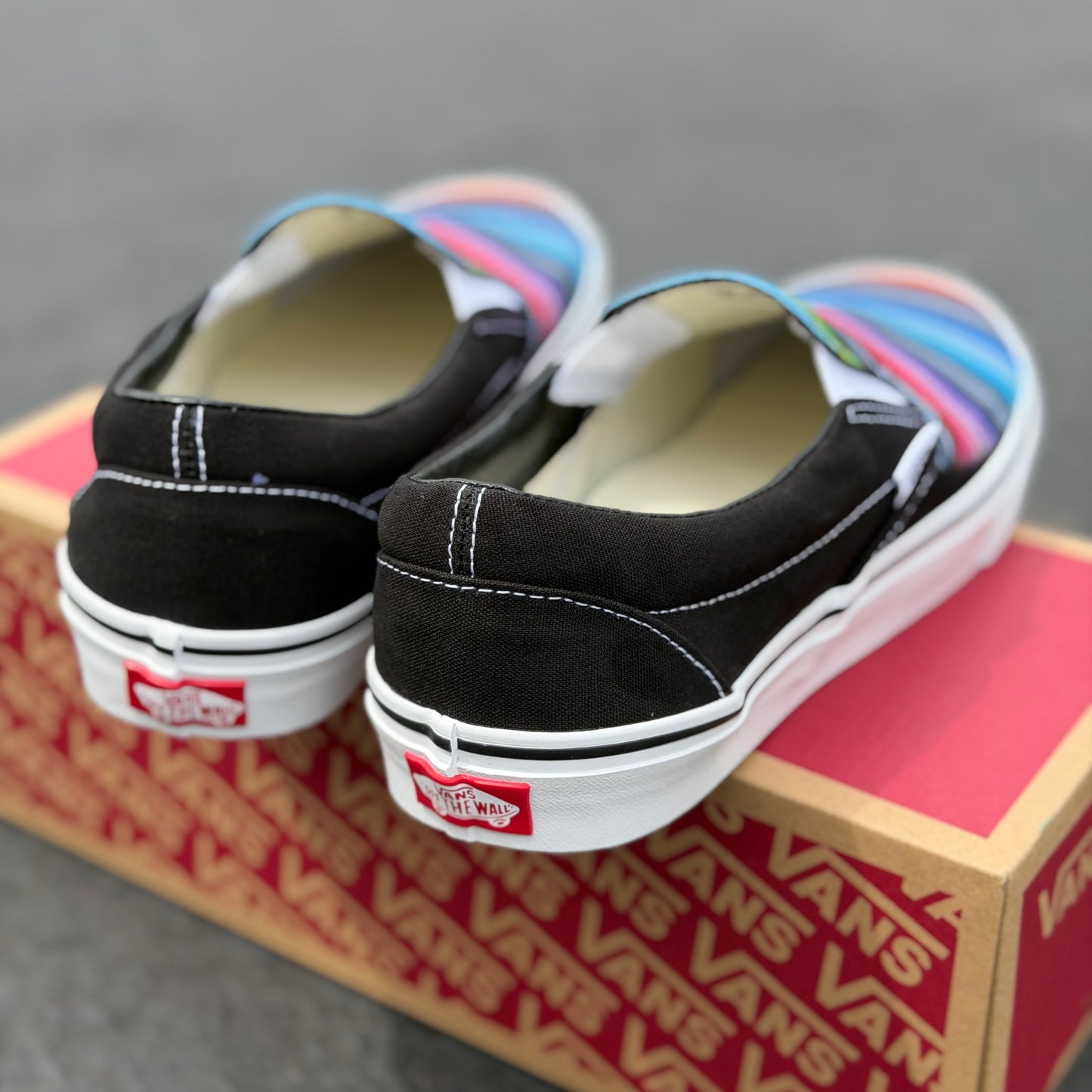Mexican blanket vans slip on shoes