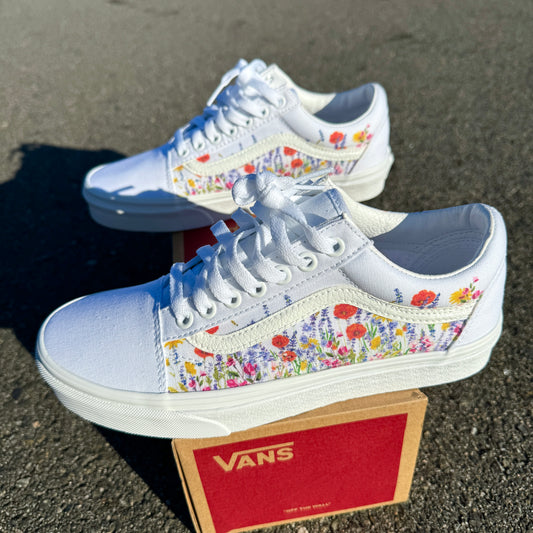 Boho flower field Vans Old Skool Shoes 