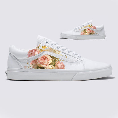 Dreamy Floral Rose Bouquet Vans Old Skool Shoes Customized