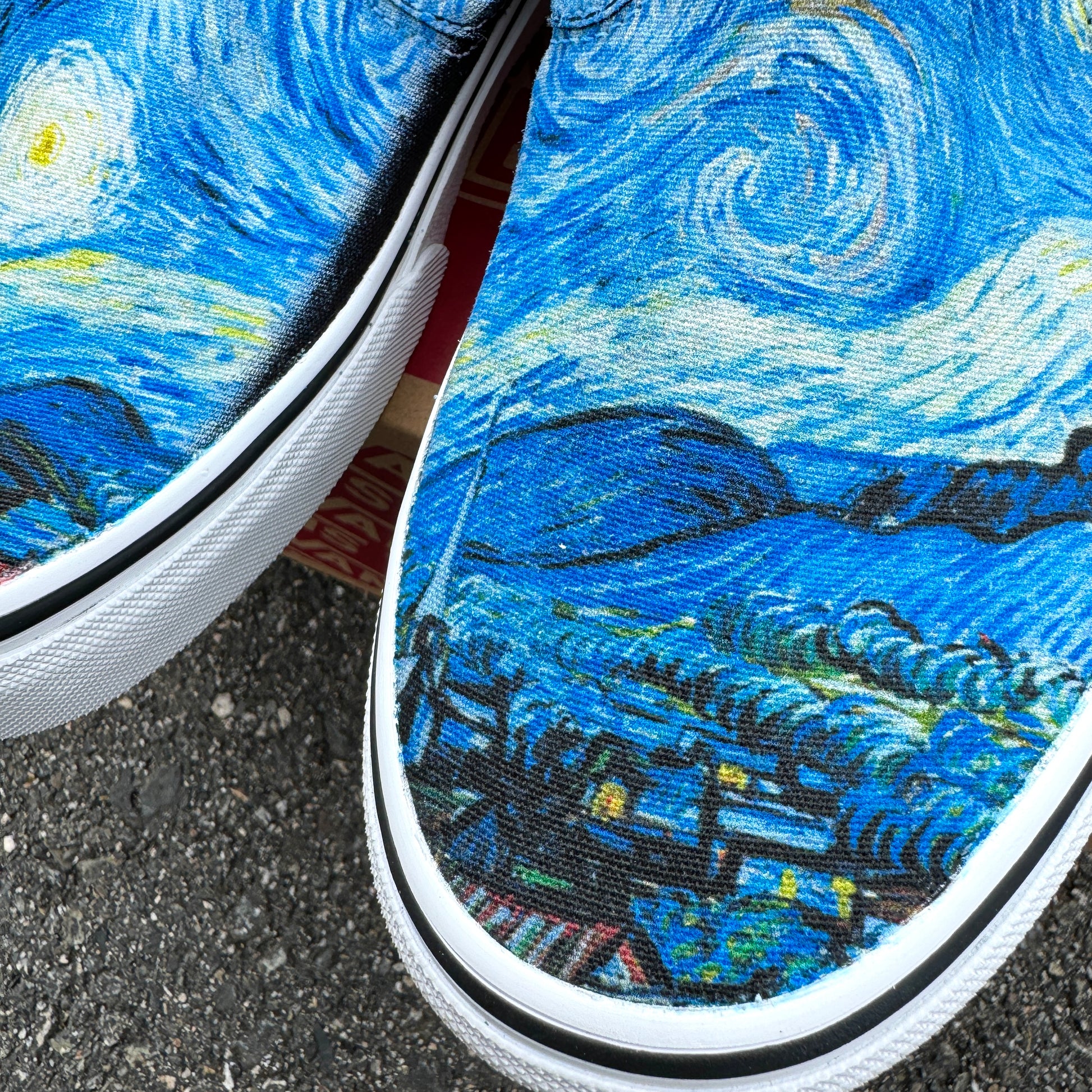 Vincent Van Gogh starry night custom slip on vans for women and men