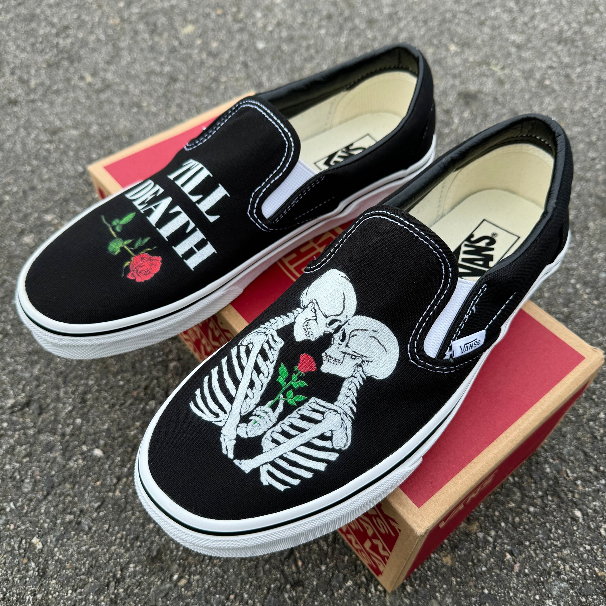 till death wedding vans shoes kissing skeleton wedding shoes