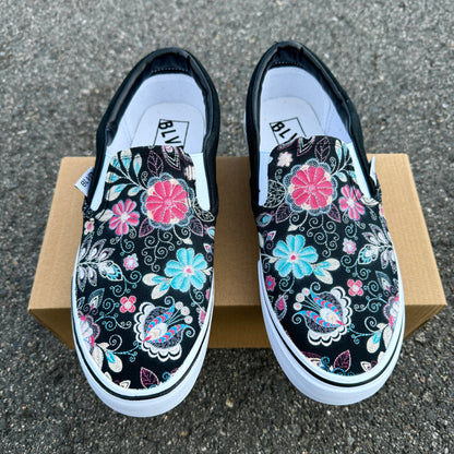 embroidery slip on shoes for women and men