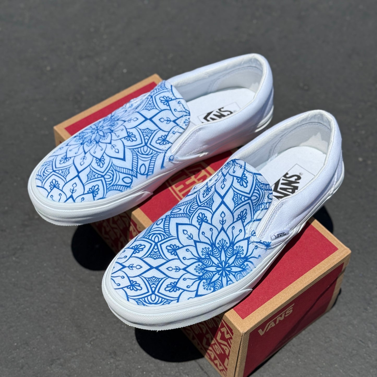 bohemian mandala henna slip on vans shoes