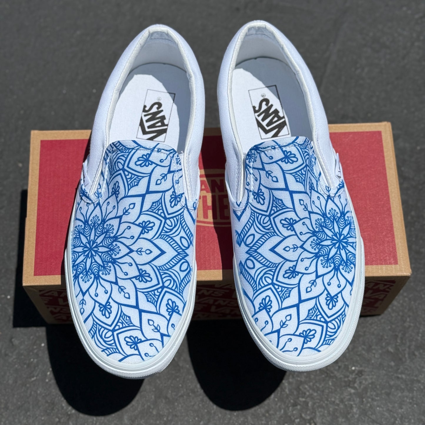 bohemian mandala henna slip on vans shoes