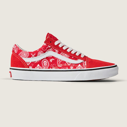 Paisley Red Vans Old Skool Shoes