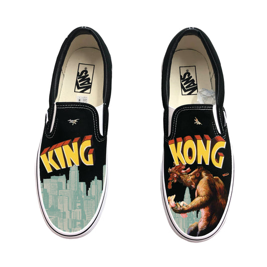 King Kong Black Slip On Vans Customized sneakers