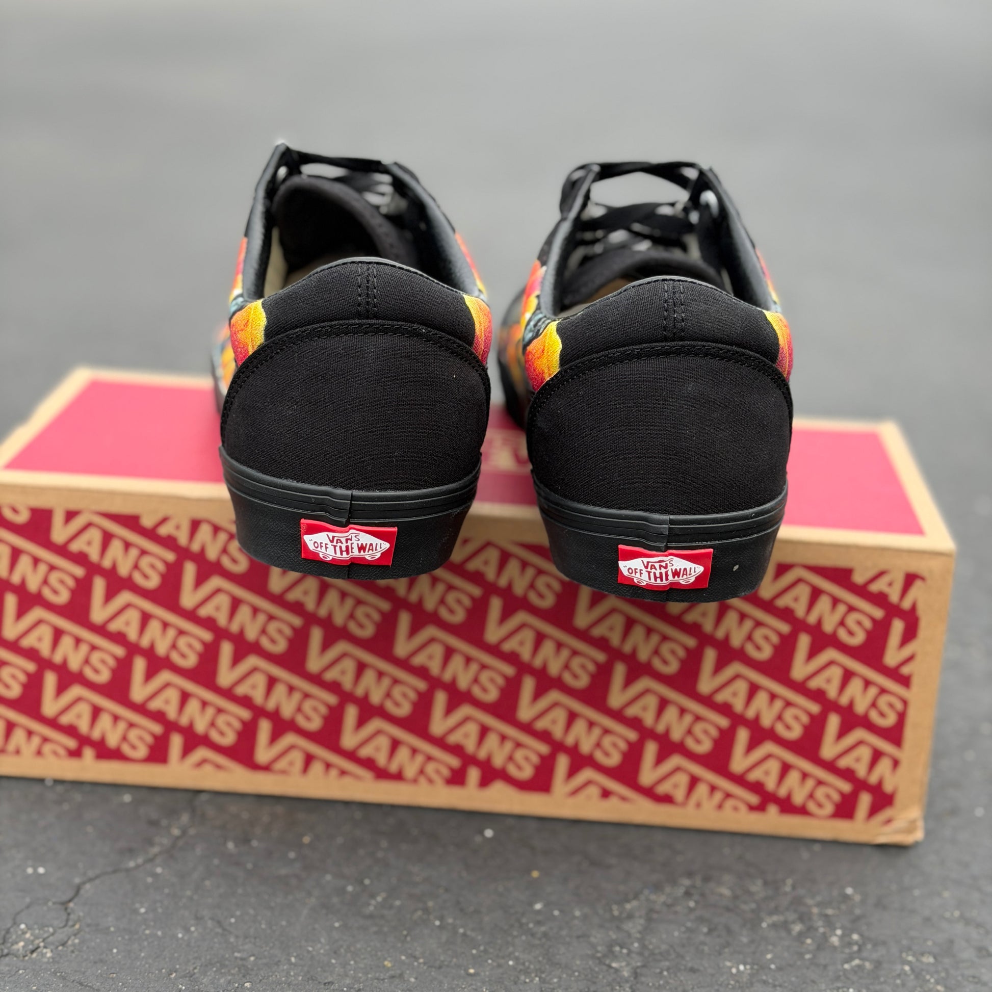 california poppy Vans old skool shoes custom